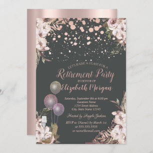 Invitation Ballons en verre talons Boho Fleurs Retraite