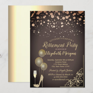 Invitation Ballons en Verre Talons Pailletés Bourgogne Retrai