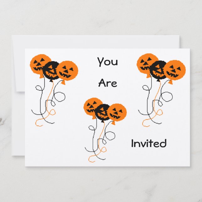 Invitation Ballons Invatations de Halloween (Devant)