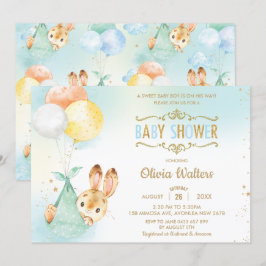 Invitation Ballons lapin lapin en gros Baby shower garçon