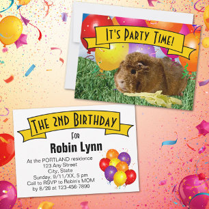 Invitation Ballons pour la 2ème fête d'anniversaire des enfan