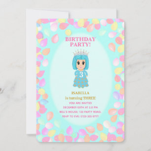 Invitation Ballons pour les 3 ans d'une fille