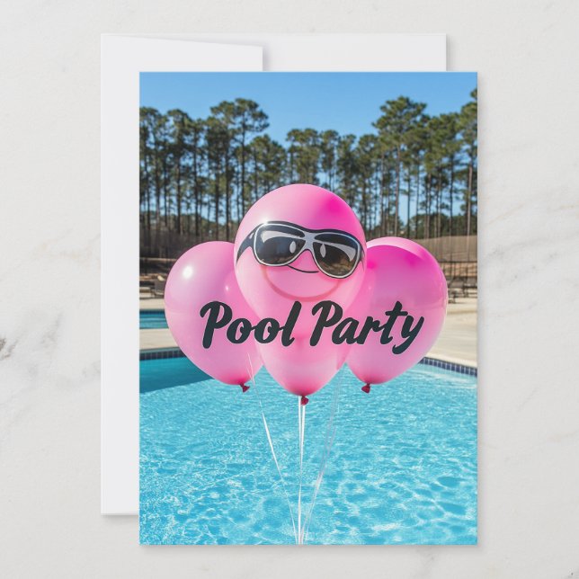 Invitation Ballons rose sweet sixteen (Devant)