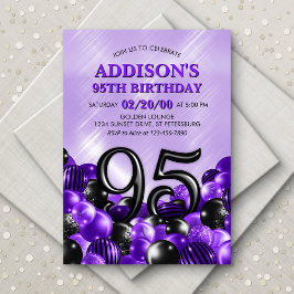 Invitation Ballons violets 95e anniversaire