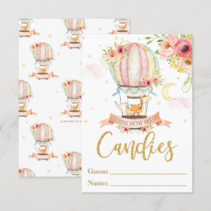 Invitation Balloon à air chaud - animal Devinez combien de bo