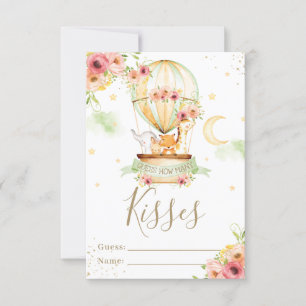 Invitation Balloon à air chaud Animaux Devinez combien de car