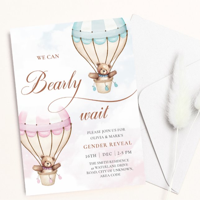 Invitation Balloon à air chaud Teddy Bear Sexe Révélation (Créateur téléchargé)