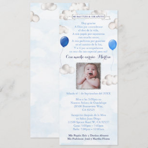 Invitation Balloons Dans Le Ciel Baptême Latino Anniversaire 