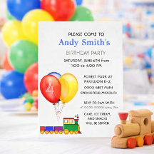 Balloons de fête d'anniversaire & Train