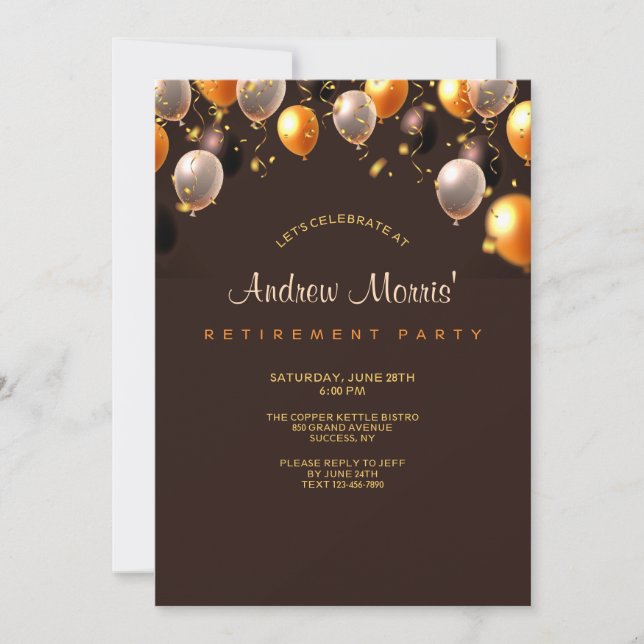 Invitation Balloons de Fête d'Invitation (Devant)