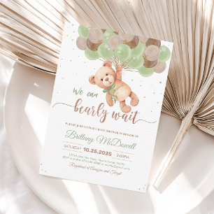 Invitation Balloons d'invitation pour Baby Shower Ourson en P