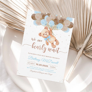 Invitation Balloons d'invitation pour une baby shower ours en