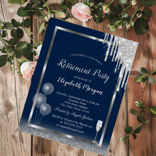 Invitation Balloons en forme de verre à vin pailletés gouttes