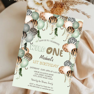 Invitation Balloons Poster de animal Aquarelle Chic 1er