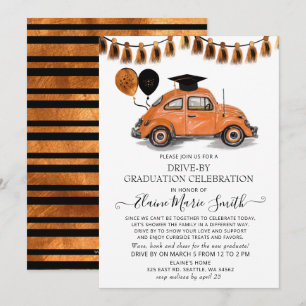 Invitation Balloons vintages D'Orange Beetle Conduits Par Dip