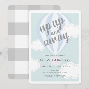 Invitation Ballotte à air chaud bleu vers le haut et vers l'e