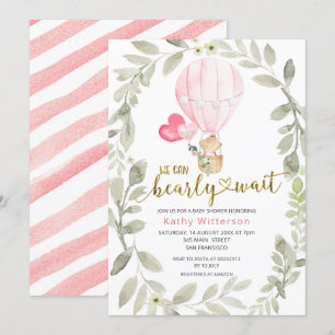 Invitation Ballotte à air rose nous pouvons attendre Baby sho