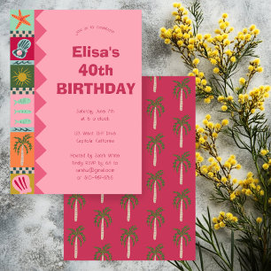 Invitation Balnéaire Soiree ANNIVERSAIRE FÊTE Moderne Cute CU