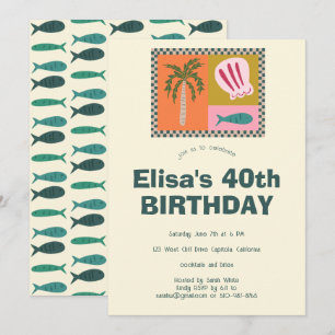 Invitation Balnéaire Soiree Modern Cute CUSTOM Anniversaire