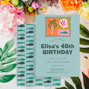 Invitation Balnéaire Soiree Modern Cute CUSTOM Anniversaire