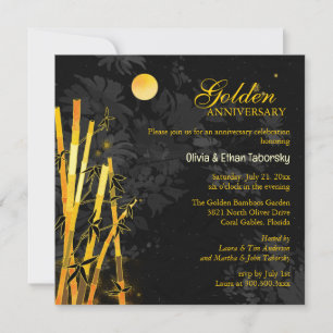 Invitation Bambous Dorés 50e Anniversaire de Mariage de Maria