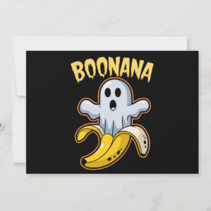 Invitation Banane fantôme mignon Boonana Halloween