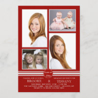 Bande de broche Quatre Photo Red Graduation Invita
