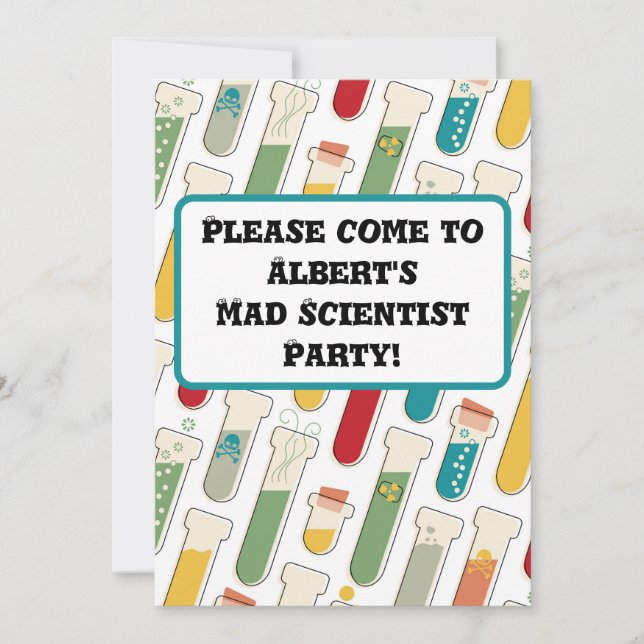 Invitation Bande de tube d'essai de chimie moderne du milieu  (Devant)