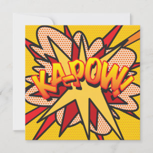 Invitation Bande dessinée colorée moderne KAPOW