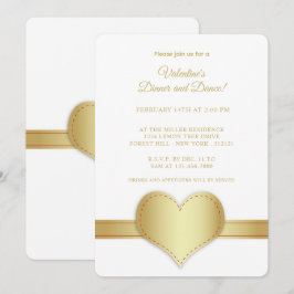Invitation Bande d'or minimaliste Gold Heart Valentine's Day