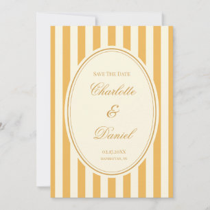 Invitation Bande Personnalisée Save the Date Jaune Moutarde