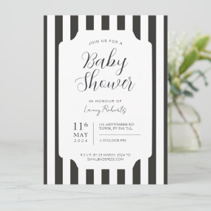 Invitation Bande rayée noire et blanche pour auvent, genre ne