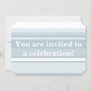 Invitation Bandes bleu glace monogramme