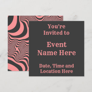 Invitation Bandes de zèbre rose pâle