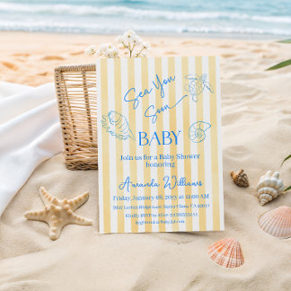 Invitation Bandes Jaunes Côtières Vous Verront Bientôt Baby S