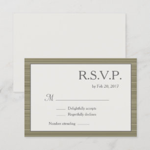 Invitation Bandes minimalistes en vert olive gris rsvp