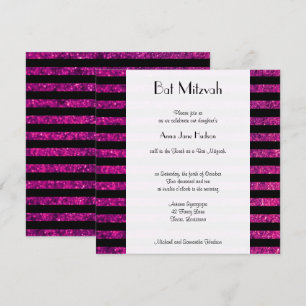 Invitation Bandes roses, Bandes de Parties scintillant, Ligne