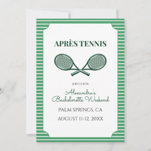 Invitation Bandes Vertes Après Tennis Week-end de Fiançailles