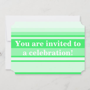 Invitation Bandes vertes de printemps monogramme
