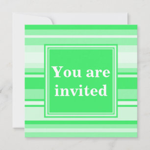 Invitation Bandes vertes de printemps monogramme