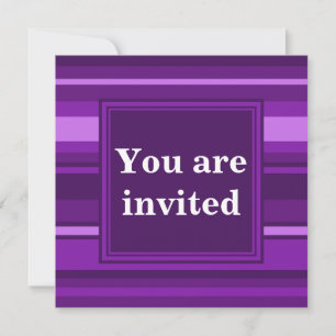 Invitation Bandes violettes monogrammes