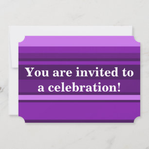 Invitation Bandes violettes monogrammes