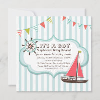 Bannière Bannière Bleue Nautique Baby shower Invit