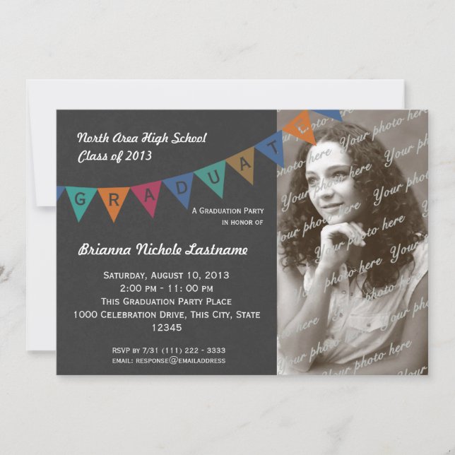 Invitation Bannière du drapeau du peintre avec photo (Devant)