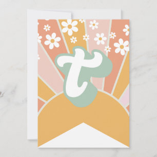 Invitation Bannière florale boho rétro soleil marguerite T