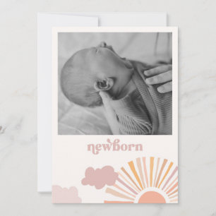 Invitation Bannière mensuelle du soleil de fille - nouveau-né