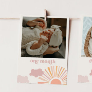 Invitation Bannière mensuelle du soleil de fille - un mois