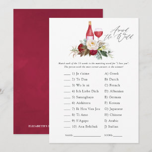 Invitation Baño Bourguignon Floral Dégustation de Vin Mariage