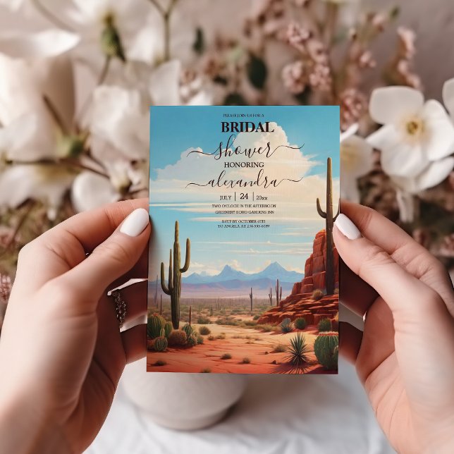Invitation Baño de novia Boho Cactus del Desierto (Créateur téléchargé)
