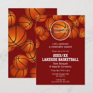 Invitation banquet de fin de saison de basket TOUTE couleur